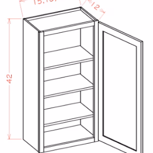 (1) Door Wall RTA Cabinet (3) Shelves