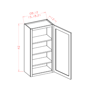 (1) Door Wall RTA Cabinet (3) Shelves