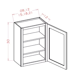 (1) Door Wall RTA Cabinet (3) Shelves