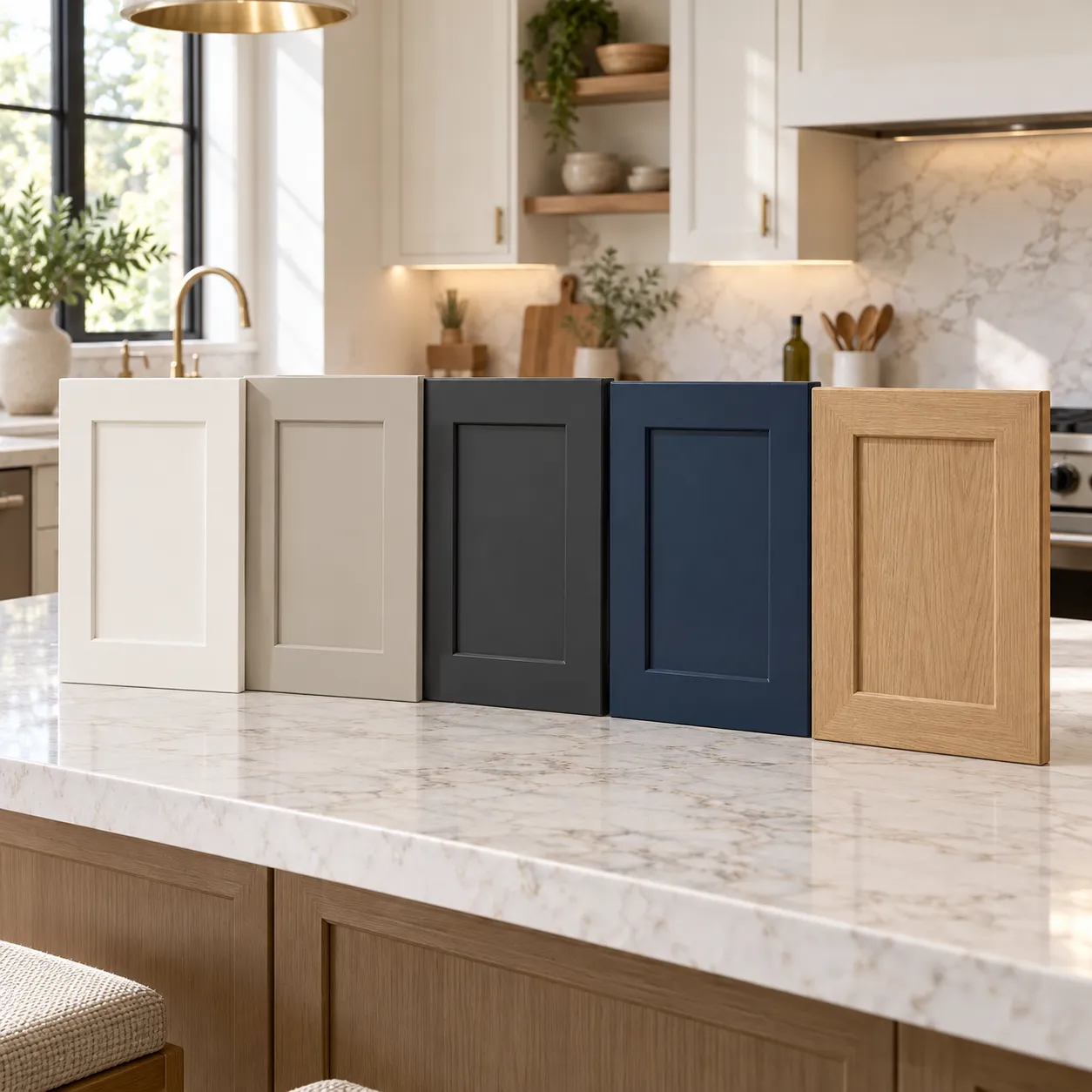 Cabinet door finish samples